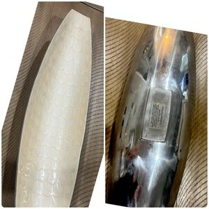 Ceramic Iridescent White Decorative Tray